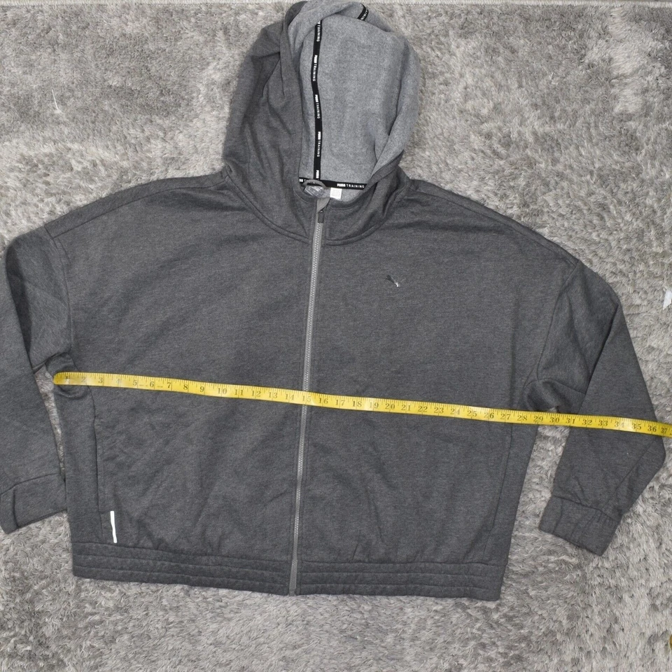 Chaqueta básica para mujer Puma talla grande 3X gris mezcla de algodón lisa Foto 3 de 4