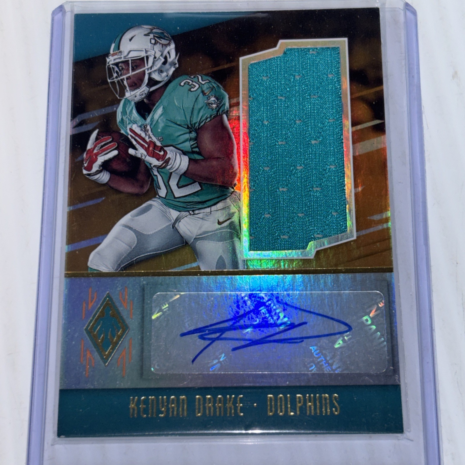 Kenyan Drake Panini Origins Rookie Jumbo Patch Autographs #KD Gold