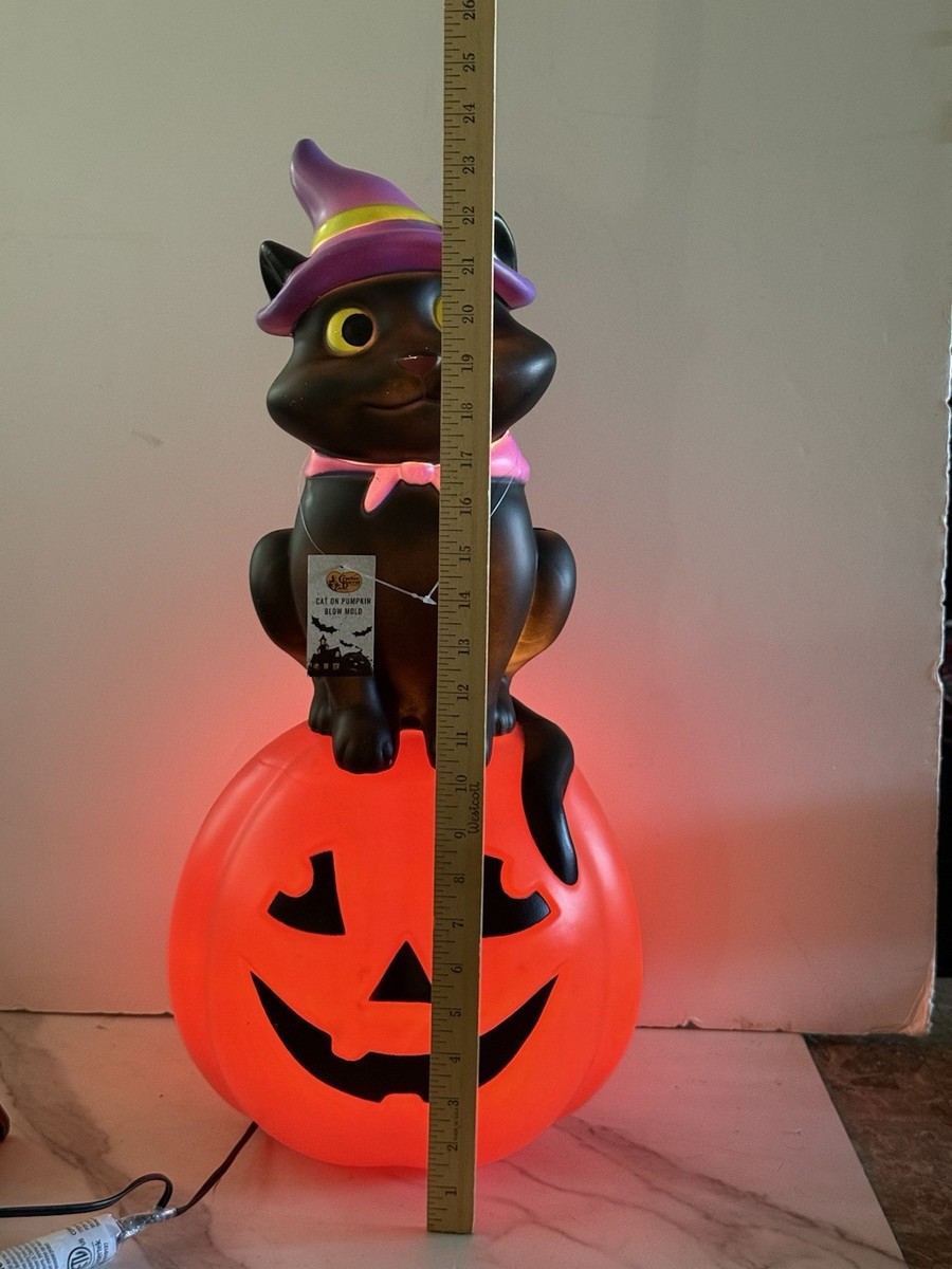 Cracker Barrel Halloween Cat Pumpkin Blow Mold Jacko Lantern Witch