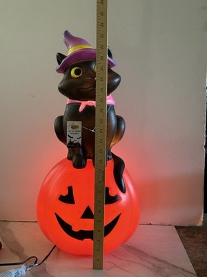 Cracker Barrel Halloween Cat Pumpkin Blow Mold Jacko Lantern Witch