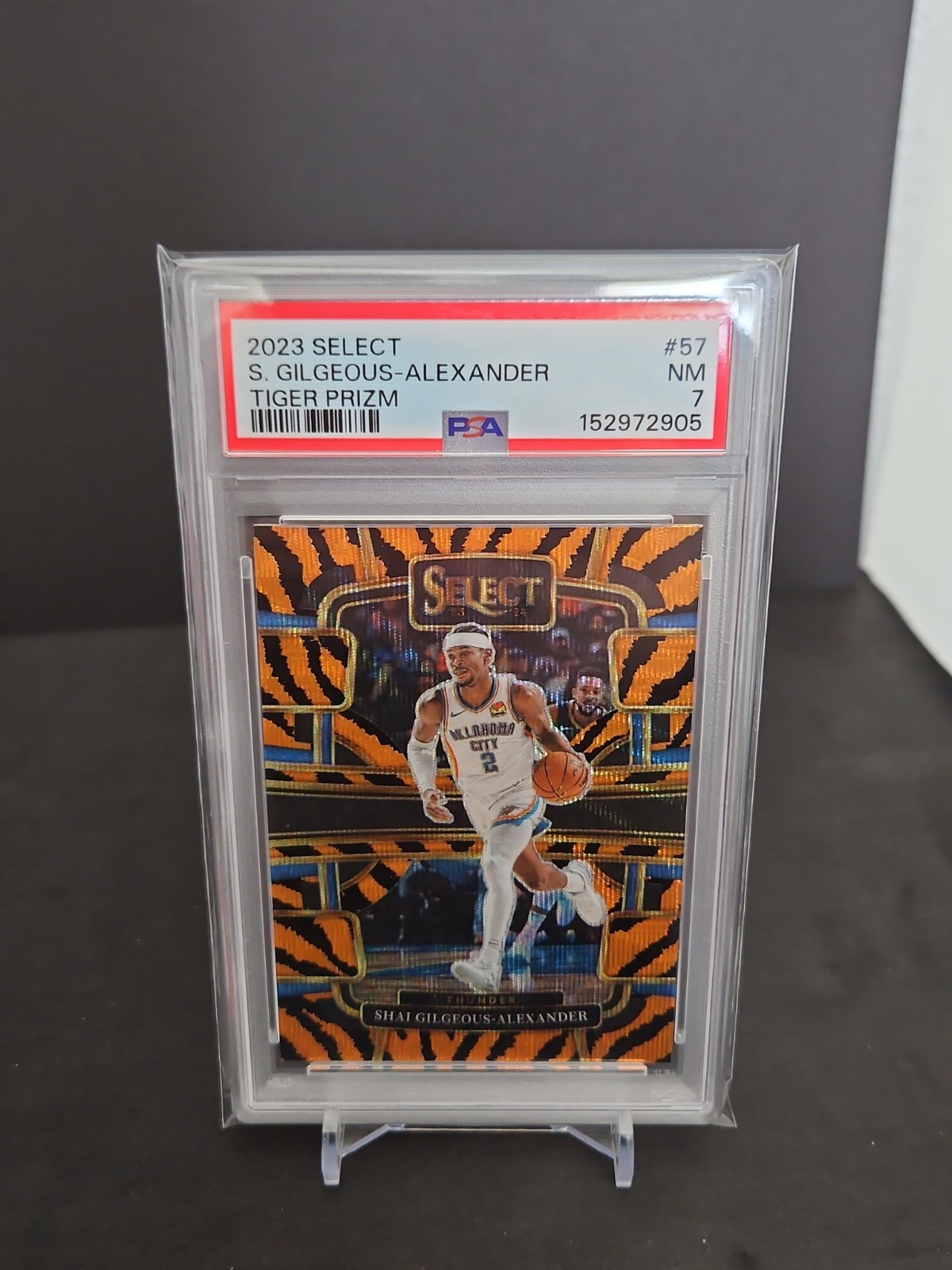 2023-24 Panini Select -Concourse Shai Gilgeous-Alexander #57 Tiger Stripes Prizm