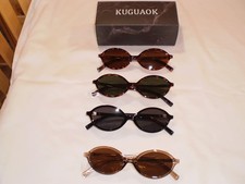 Retro LOT OF Oval Y2K Fashion Shades Vintage 4 Pair PER Box NEW - Sunglasses