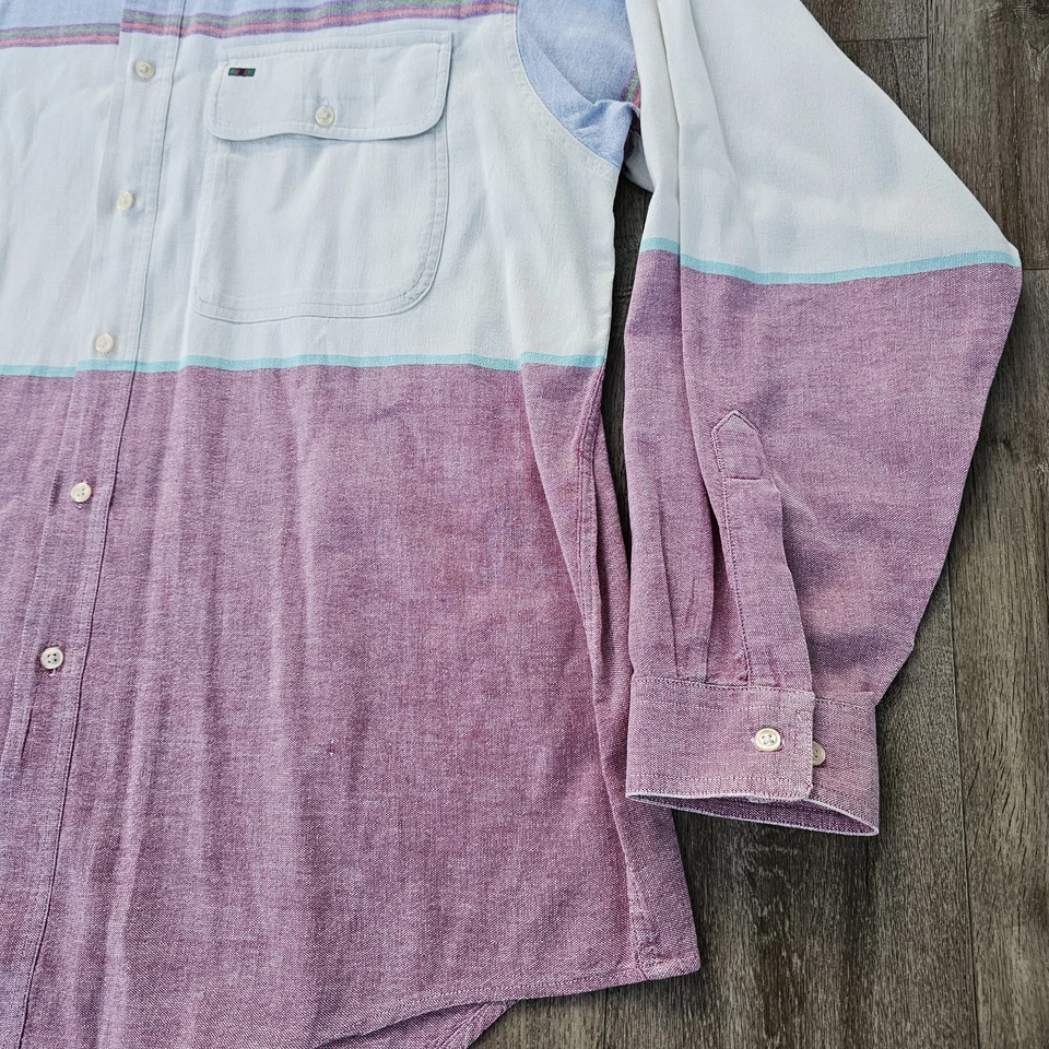 Camisa grande con botones vintage colores de Alexander Julian para hombre bloques de colores Foto 4 de 4