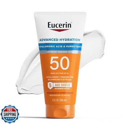 Eucerin Sun Advanced Hydration SPF 50 Sunscreen Lotion, Lightweight Sunscreen
