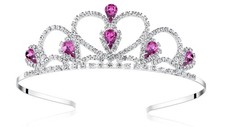 Lovelyshop Purple Gems Rhinestone Tiara for Little Kid Big Medium, purple
