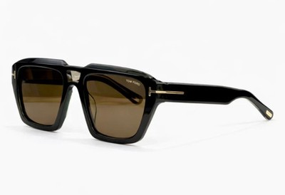 TOM FORD Icon Navigator FT1202 Unisex Sunglasses Black/Brown 56-19