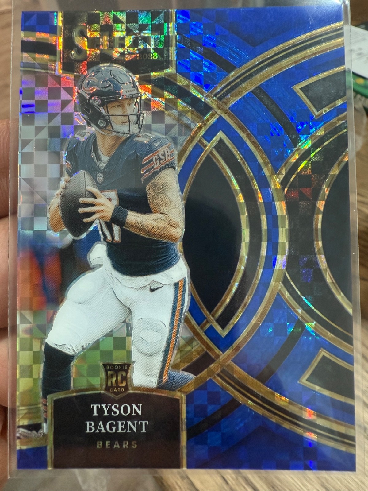 2023 Panini Select Premier Level Blue Prizm /149 Tyson Bagent #123 Rookie RC