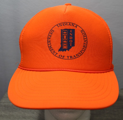 VTG Indiana Department of Transportation INDOT Blaze Orange Foam Mesh Trucker