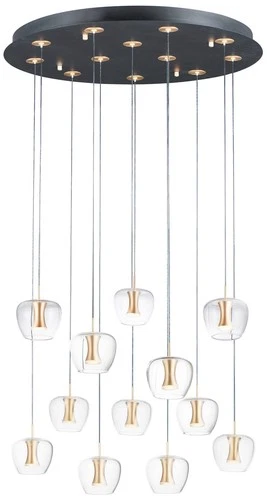 ET2 Newton 27 1/2" Wide Black Gold LED Multi-Light Pendant - Picture 2 of 4