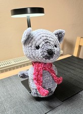 Handgehäkelte Katze ca. 22 cm Amigurumi Kuscheltier Chenille Unikat Geschenk