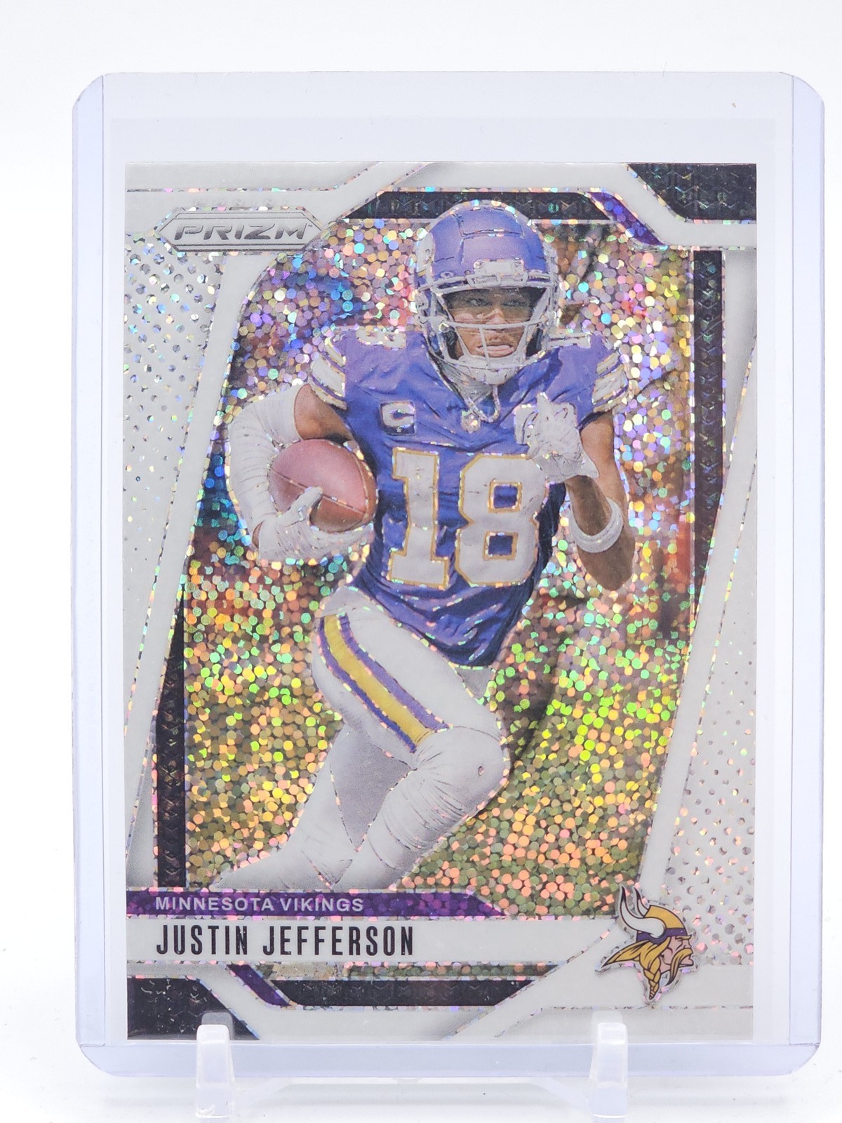 JUSTIN JEFFERSON 2024 PANINI PRIZM WHITE SPARKLE SSP #187 VIKINGS Q5700