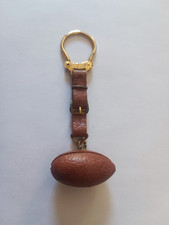 Porte-clés Ancien Ballon de RUGBY en cuir Keychain Vintage 60'