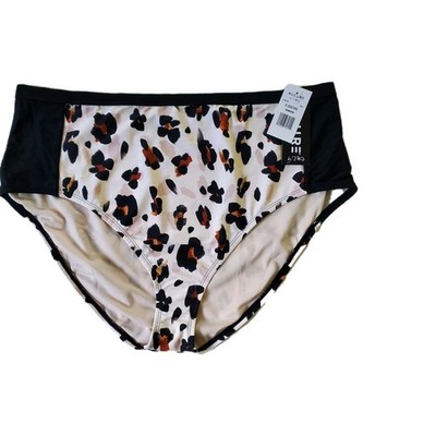 NWT Allure by IMG Bikini Bottom Only Plus 3X High Waist Animal Print