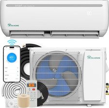12,000 BTU Ductless Mini Split AC & Heat Pump - Wi-Fi & Alexa Compatible