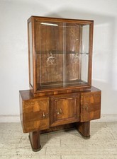ANTICA PICCOLA VETRINA CREDENZA ART DECO ANNI 30/40 ARMADIO LEGNO RADICA VETRO