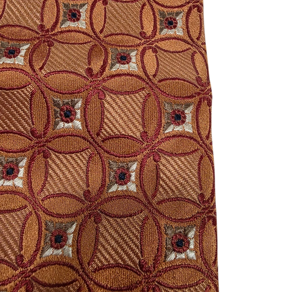 Corbata Jos A Bank 7 pliegues colección firma hombre naranja floral bordada Foto 3 de 4