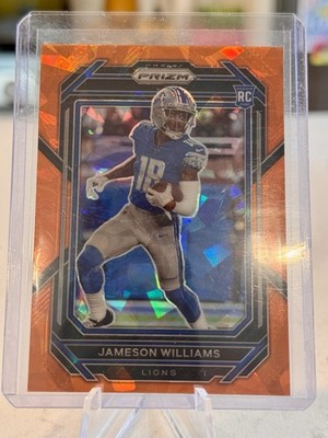 Panini 2022 Prizm Orange Ice Rookie Jameson Williams #311 Lions Football Card