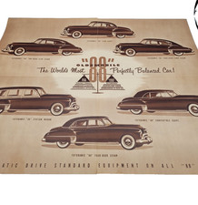 Original 1949 Oldsmobile 88 Rocket Futuramic Hydra-Matic Fold-Out Brochure
