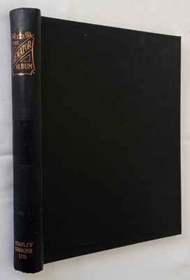 VINTAGE STANLEY GIBBONS BLACK SENATOR SPRINGBACK STAMP ALBUM, VGC
