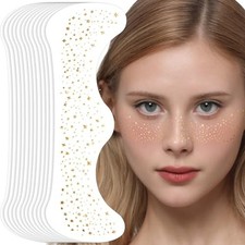 12Pcs Glitter Freckles, Glitter Freckles Gold Freckles, Face Glitter for Wome...