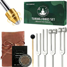 Tuning Forks for Healing Set 128Hz, 136.1Hz, 256Hz, 384Hz Tuning Fork, Unweigh