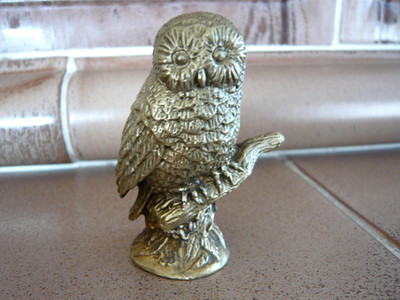 Eule Franklin Mint Animalier Bronze Ausgabe 1988 mit Zertifikat