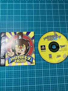 Jeu PS1 Monkey Hero – H.E.R.O. – Version PAL – Très Bon état – Boîte Et Manuel