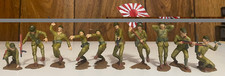 Vintage Marx Plastic Japanese Toy Soldiers WWII Army Men 11 Figure Lot