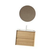 Contemporary 24" Vanity with Integrated Ceramic Sink, Soft Close Storage