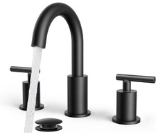 FORIOUS 8" Widespread Bathroom Sink Faucet Matte Black 3 Hole 360 Swivel