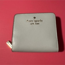 Kate Spade New York Light Gray Zip-Around Women's Wallet with Card Slots