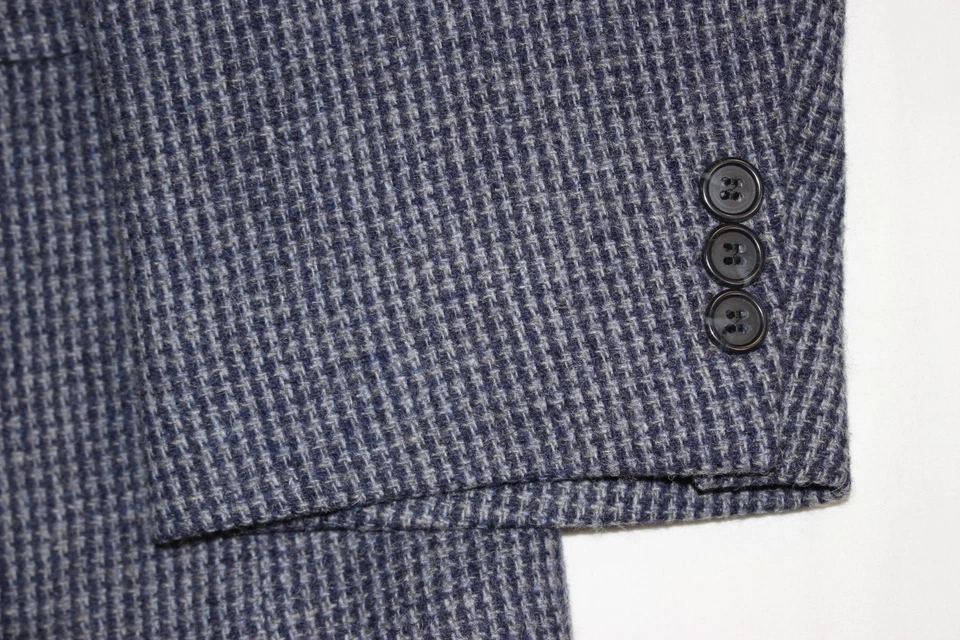 Barrington Blazer Men's 48 R Wool Tweed Sport Coat Jacket Barleycorn Blue - Image 3 of 4