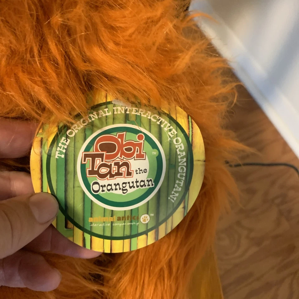 Juguete de peluche interactivo Obi Tan Orangután mono 16" Senario raro 2001 Kobi Oki Foto 3 de 4