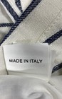 Brunello Cucinelli Women's White Blue Striped Linen Double Breasted Vest Sz 42 — photo 6
