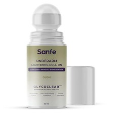 Aligeramiento de axilas Sanfe Roll On (Oudh) con 5% AHA, ácido glicólico y salicílico