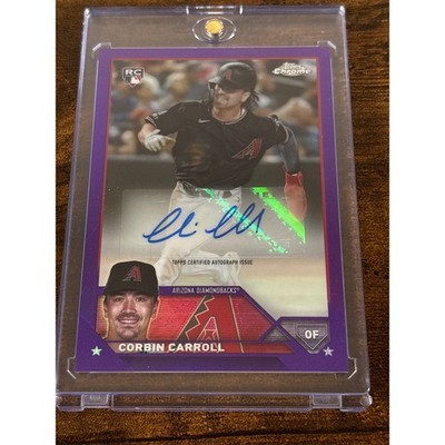 2023 Topps Chrome Corbin Carroll Purple Refractor Auto RC /250 Arizona Dbacks
