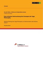 Eine Kritische Untersuchung Des Konzepts Der Sage Philosophy Anonymous