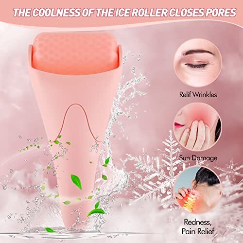 Reusable Ice Roller Facial Tool for Puffiness Migraine Relief Minor Injury - Zdjęcie 7 z 7