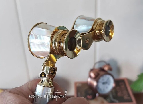 Ladies Choice brass opera glasses with mother of pearl-Nautical binocular Gift - Picture 3 of 8