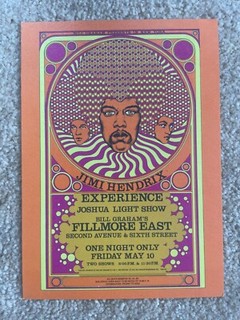 Jimi Hendrix Experience Bill Graham Fillmore East Postcard