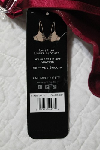 NEW WOMENS MAIDENFORM DEMI BRA STYLE 09415 BLUE OR RED 34 36 38 B C NWT $34 - Picture 20 of 22