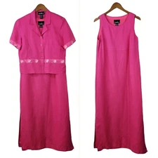 Positive Attitude Dress Jacket Set size 12 top Long pink church spring Easter