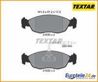 Bremsbelagsatz, Scheibenbremse Q+ Textar 2143001 FüR Peugeot