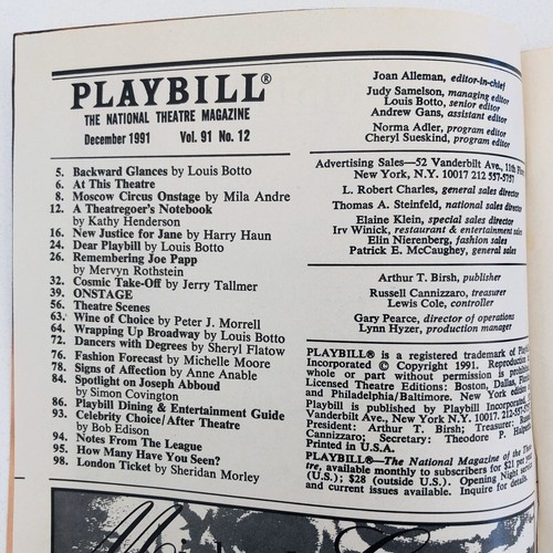 City of Angels Playbill Dec 1991 No 12 Richard Kline Broadway Program - Picture 4 of 4
