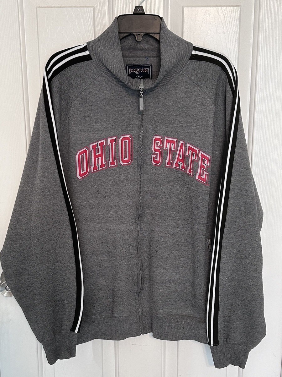 Vintage Jansport Ohio State University Full Zip Up Sweatshirt Gray Men’s XL