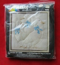 1983 Prism Designs A Gaggle of Geese Candlewicking Picture 14x14 USA NIP