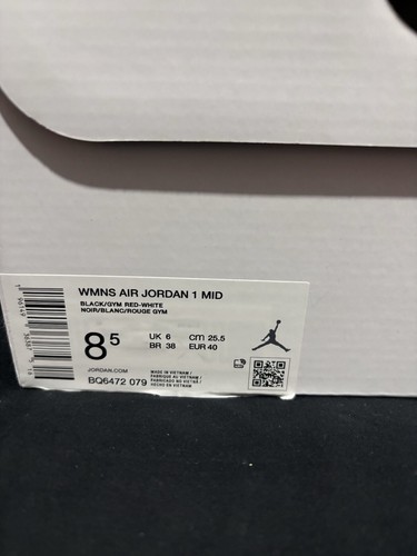 Size 6 - Jordan 1 Mid 'Gym Red Black White' | Fast Dispatch | - Picture 2 of 11