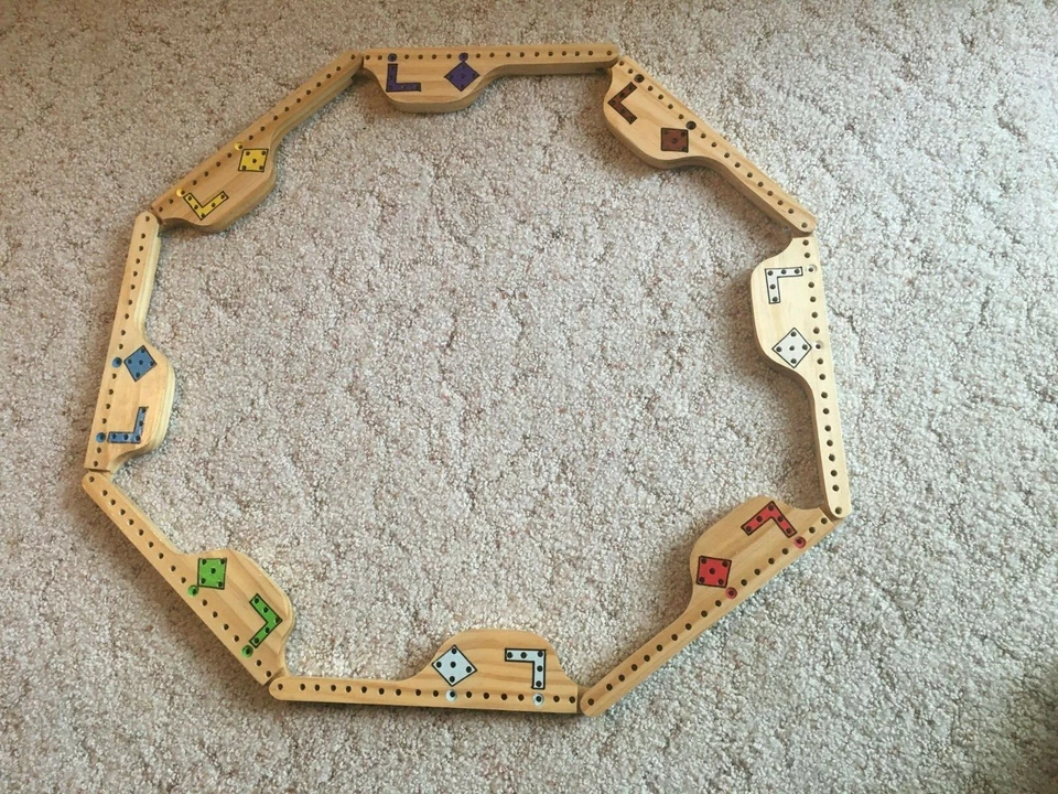 Clavijas y comodines hasta 8 jugadores juego de mesa con 4 barajas cartas de póker 12" Select Pine Foto 4 de 4