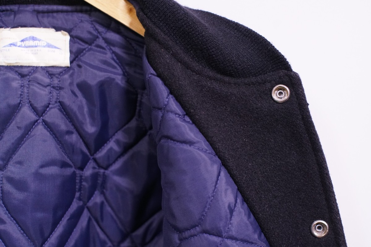 VINTAGE 80s Retro Mens MTV Letterman/Varsity/Bomber Wool Jacket