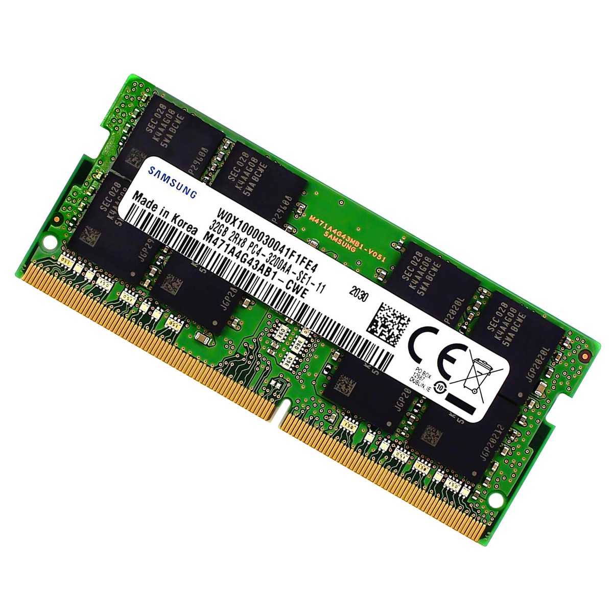 Samsung 32GB 3200MHz DDR4 SODIMM PC4-25600S 2Rx8 1.2V 260-Pin